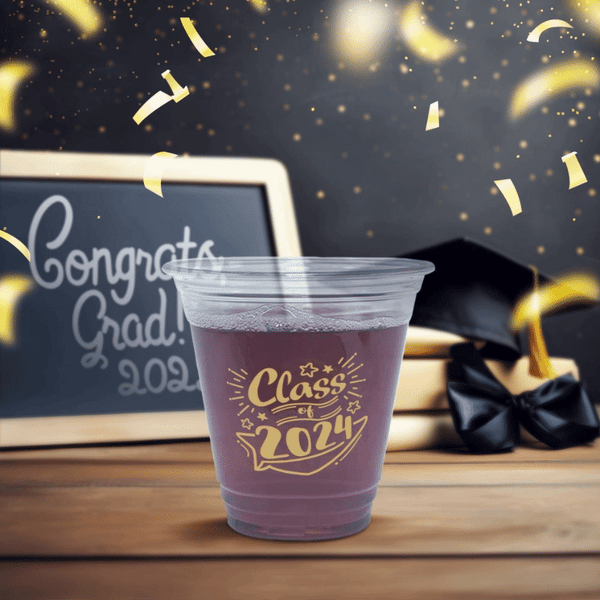 12 oz. Graduation Recyclable Plastic Cup – Class of Victory (Khaki) - THE CUP STORE CANADA