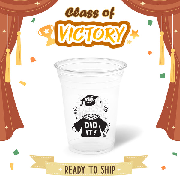 10 oz. Graduation Recyclable Plastic Cup – Class of Victory (Black) - THE CUP STORE CANADA