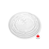 Flat straw lid for 9, 12, 16, 20, and 24 oz recyclable plastic cups