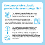 Flat Straw Lid For 12/16/20/24 oz. Compostable Plastic Cup - THE CUP STORE CANADA