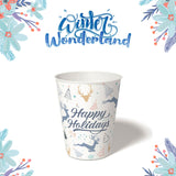 12 oz. Holiday Recyclable Paper Cup – Custom Winter Wonderland - THE CUP STORE CANADA
