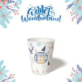 8 oz. Holiday Recyclable Paper Cup – Custom Winter Wonderland - THE CUP STORE CANADA