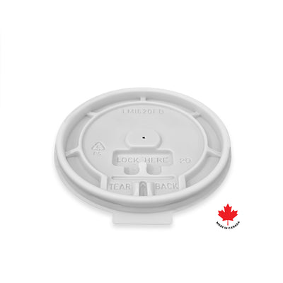 Lock Back Lid For 10/12/16/20 oz. Recyclable And Compostable Paper Cups