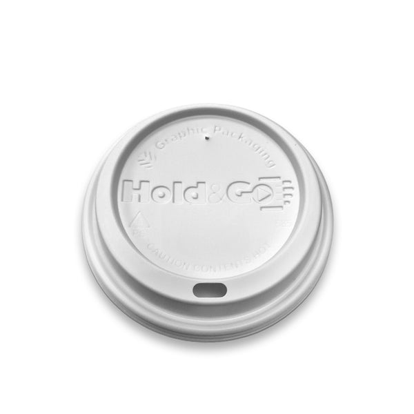 White Dome Lid For 12/16/20 oz. Premium Recyclable Double Walled Paper Cup