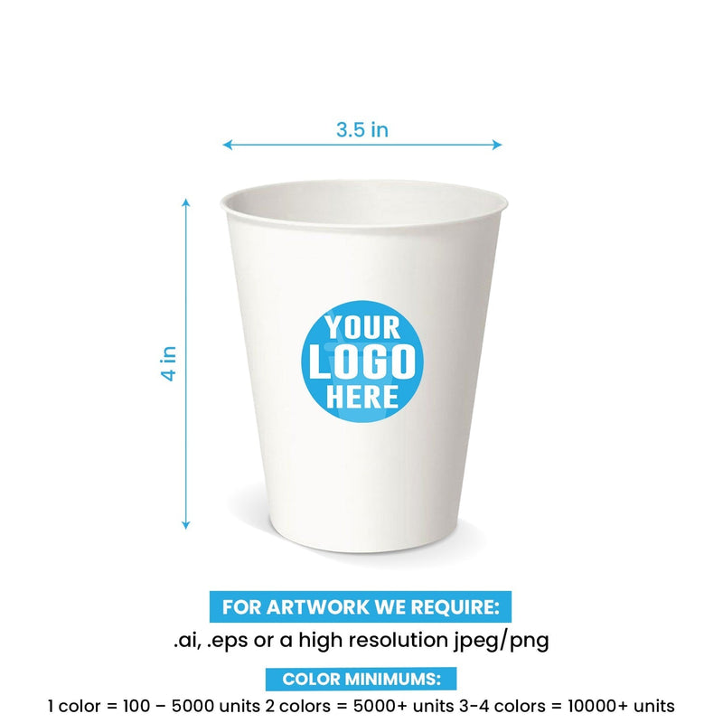 12 oz. Custom Printed Recyclable Paper Cup - THE CUP STORE CANADA