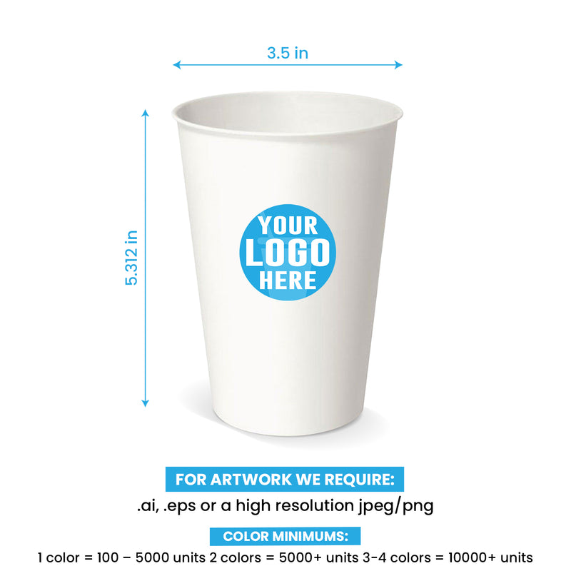16 oz. Custom Printed Recyclable Paper Cup - THE CUP STORE CANADA