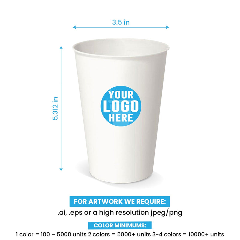 16 oz. Custom Printed Recyclable Paper Cup - THE CUP STORE CANADA