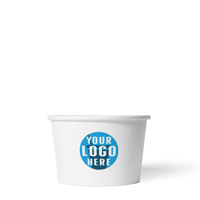 8 oz. Custom Printed Recyclable Paper Food Container