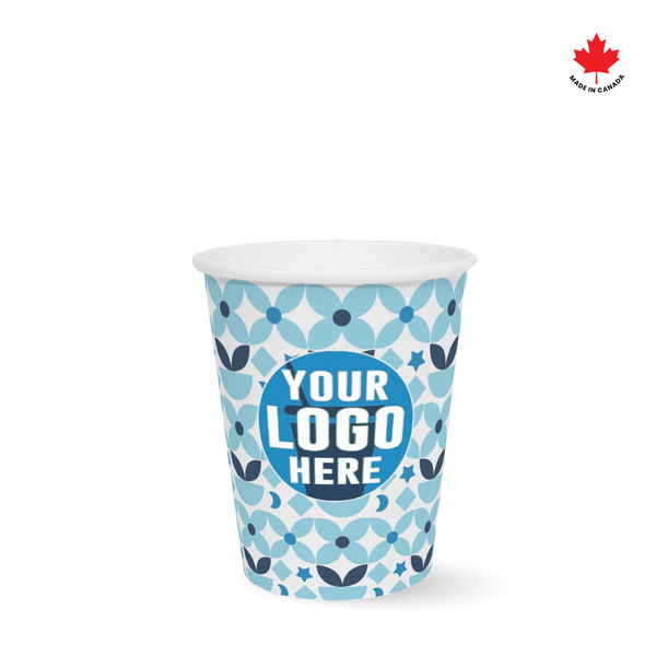 8 oz. High Volume Full Wrap Custom Printed Recyclable Paper Cup