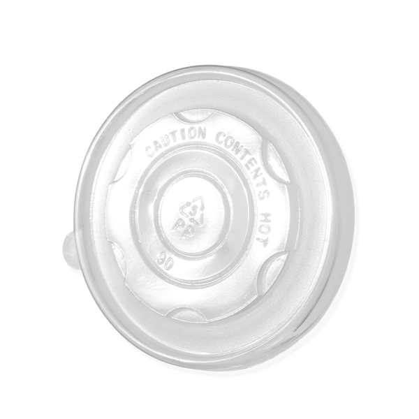 Flat Clear Lid For 8 oz. Recyclable Paper Food Container
