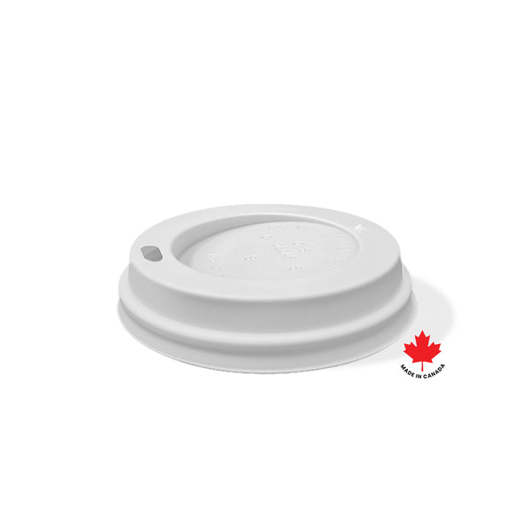 White Dome Lid For 8 oz. Recyclable And Compostable Paper Cups
