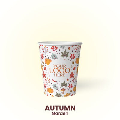 8 oz. Autumn Garden - Premium Multicolor Custom Printed Recyclable Paper Cup