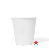 Blank 10 oz recyclable paper cup on white background.
