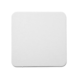 4" White Blank Medium Weight Square Coaster on a white background