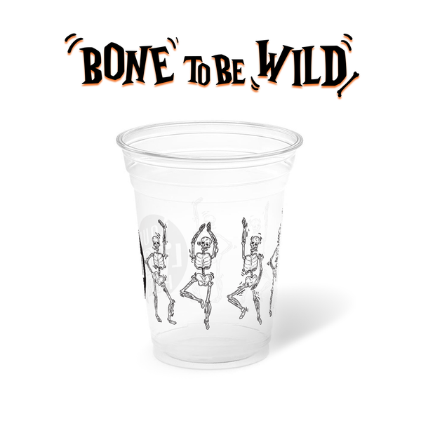 10 oz. Holiday Recyclable Plastic Cup - Bone To Be Wild (Black)