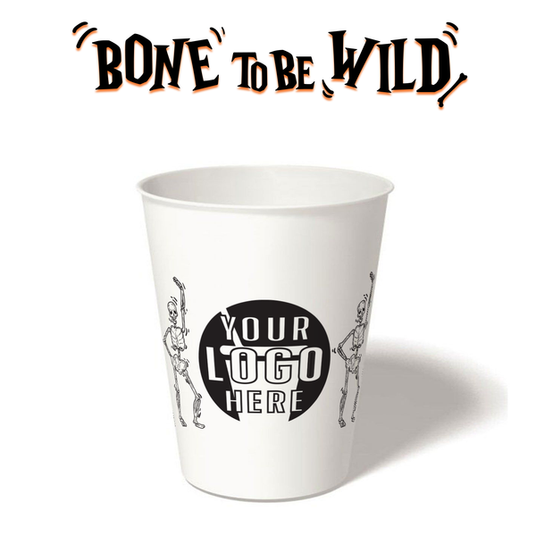 12 oz. Holiday Recyclable Paper Cup - Bone To Be Wild (Black)