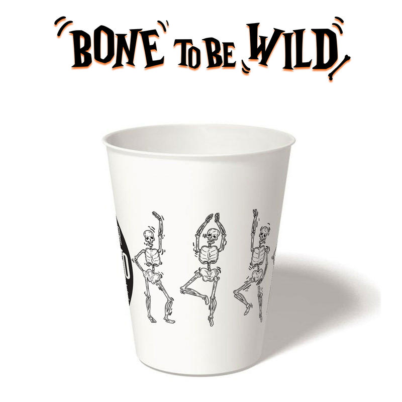 12 oz. Holiday Recyclable Paper Cup - Bone To Be Wild (Black)