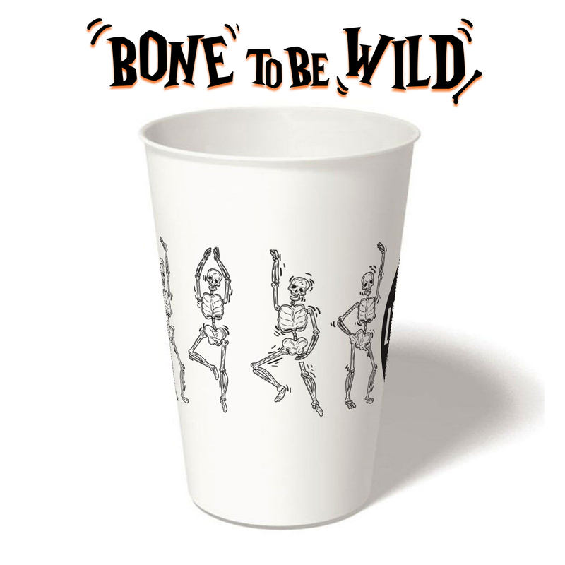 16 oz. Holiday Recyclable Paper Cup - Bone To Be Wild (Black)