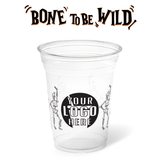 16 oz. Holiday Recyclable Plastic Cup - Bone To Be Wild (Black)