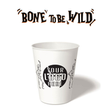 8 oz. Holiday Recyclable Paper Cup - Bone To Be Wild (Black)