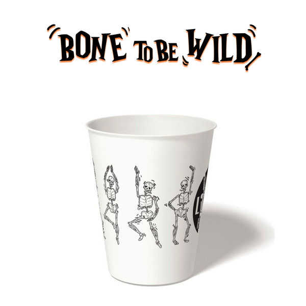 8 oz. Holiday Recyclable Paper Cup - Bone To Be Wild (Black)