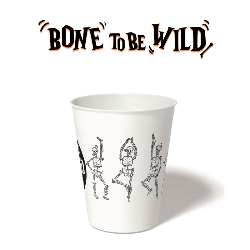 8 oz. Holiday Recyclable Paper Cup - Bone To Be Wild (Black)