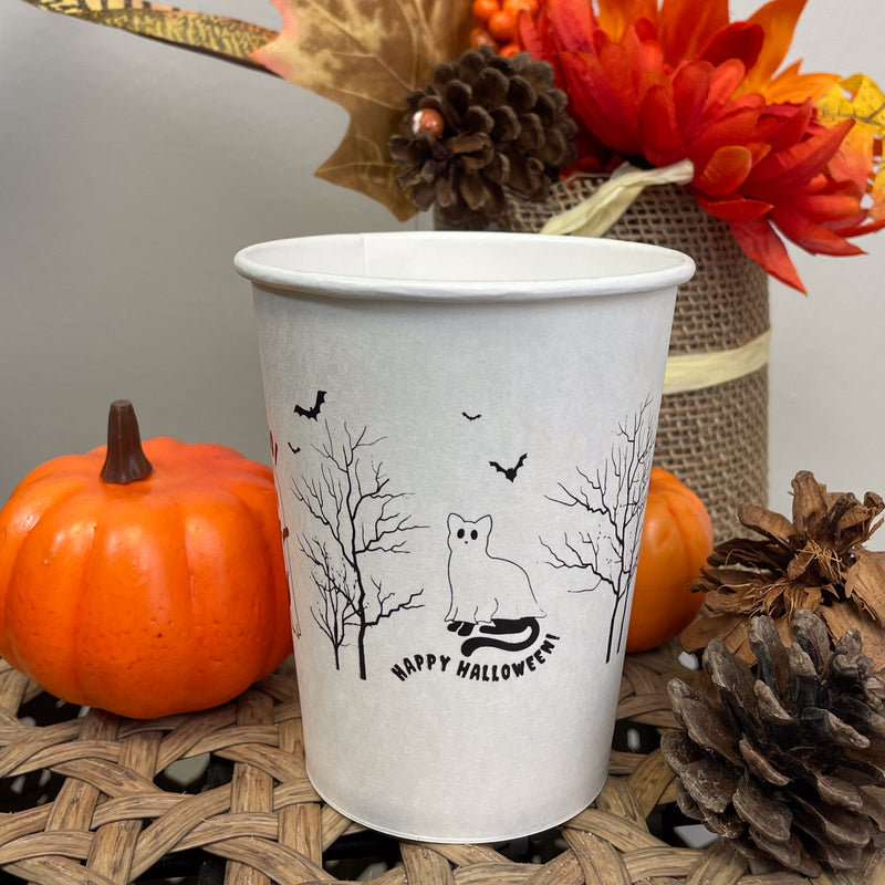 12 oz. Holiday Recyclable Paper Cup - Halloween More Boos Please - THE CUP STORE CANADA