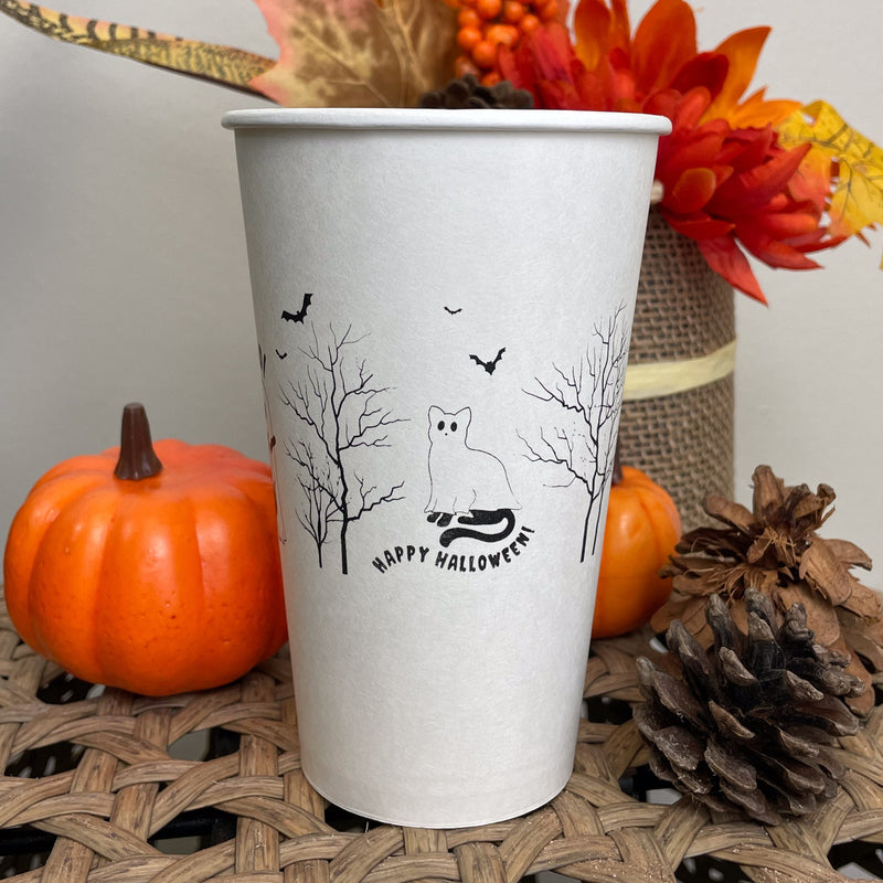 16 oz. Holiday Recyclable Paper Cup - Halloween More Boos Please - THE CUP STORE CANADA