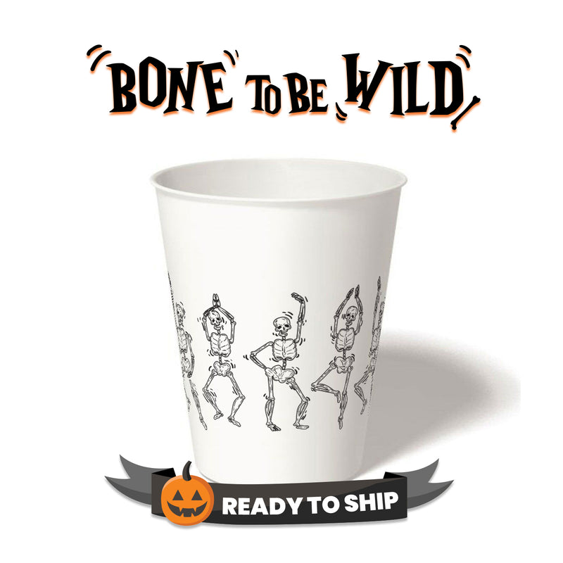 12 oz. Holiday Recyclable Paper Cup - Bone To Be Wild (Black)