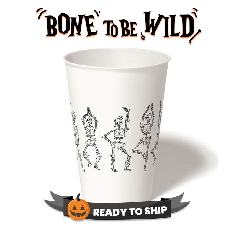 16 oz. Holiday Recyclable Paper Cup - Bone To Be Wild (Black)