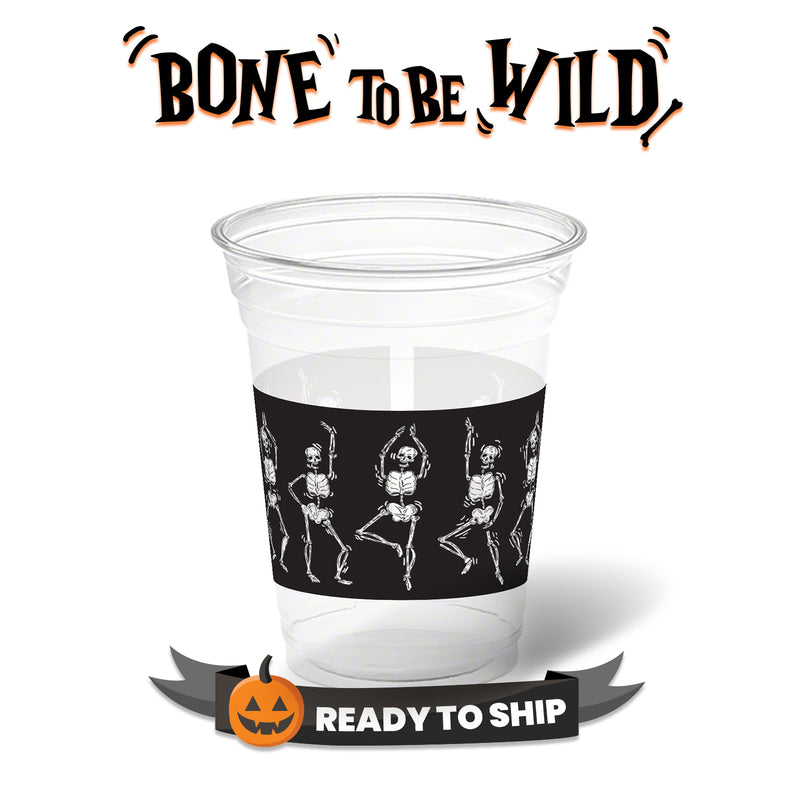 16 oz. Holiday Recyclable Plastic Cup - Bone To Be Wild (Black)