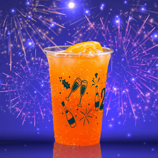 10 oz. Holiday Recyclable Plastic Cup - Cheers 2024! (Navy)