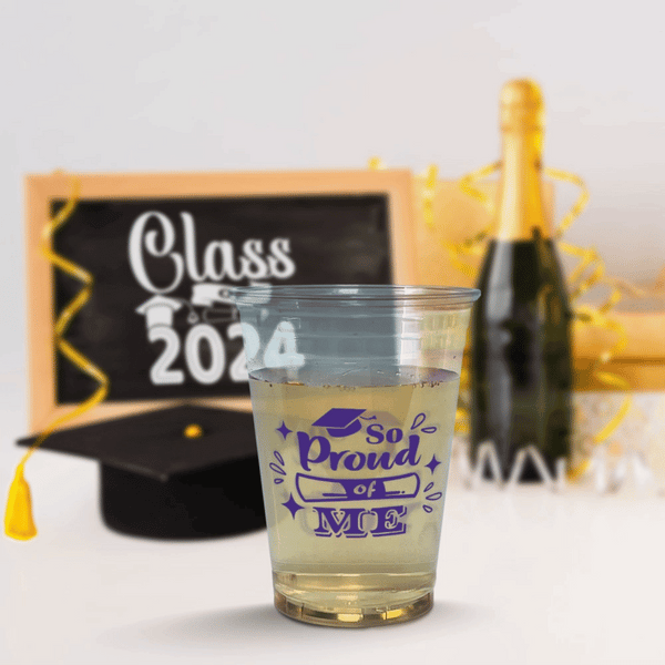 10 oz. Graduation Recyclable Plastic Cup – Cheers to us (Blue) - THE CUP STORE CANADA