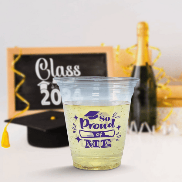 12 oz. Graduation Recyclable Plastic Cup – Cheers to us (Blue) - THE CUP STORE CANADA