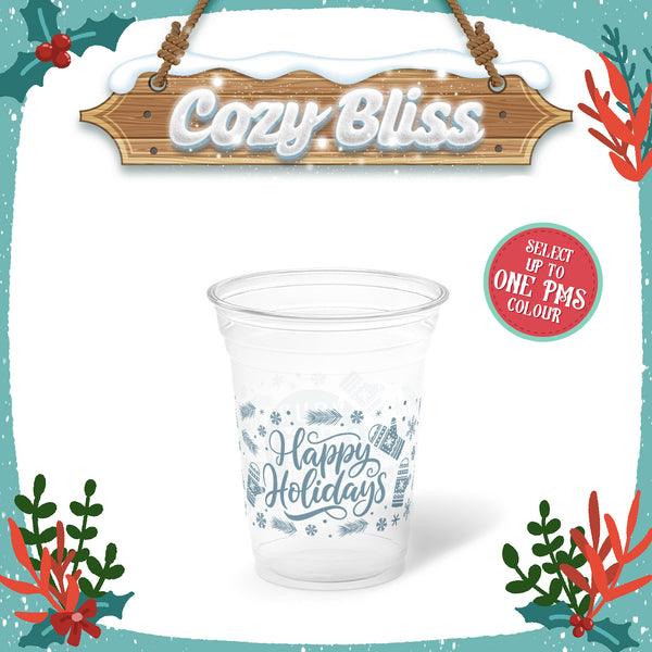 10 oz. Holiday Recyclable Plastic Cup – Custom Cozy Bliss - THE CUP STORE CANADA