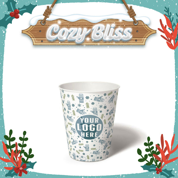 8 oz. Holiday Recyclable Paper Cup – Custom Cozy Bliss - THE CUP STORE CANADA