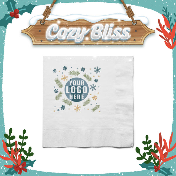 Holiday Premium White Beverage Napkin – Custom Cozy Bliss - THE CUP STORE CANADA