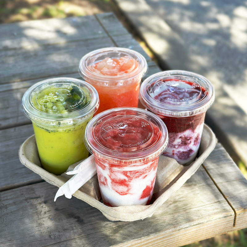 Flat Straw Lid For 9/12/16/20/24 oz. Recyclable Plastic Cup - THE CUP STORE CANADA