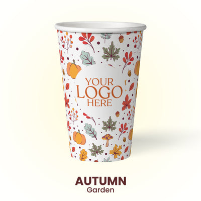 16 oz. Autumn Garden - Premium Multicolor Custom Printed Recyclable Paper Cup