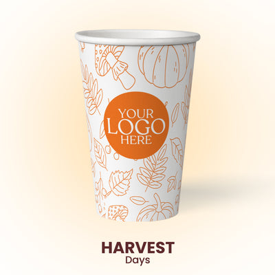 16 oz. Harvest Days - Premium Multicolor Custom Printed Recyclable Paper Cup