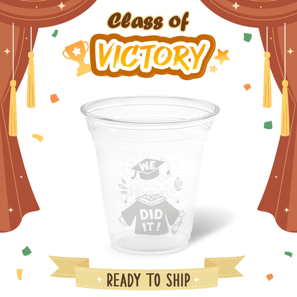 12 oz. Graduation Recyclable Plastic Cup – Class of Victory (White) - THE CUP STORE CANADA