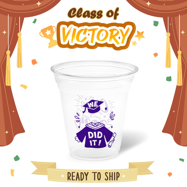 12 oz. Graduation Recyclable Plastic Cup – Class of Victory (Blue) - THE CUP STORE CANADA