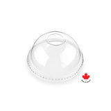 Recyclable plastic dome lid for 9, 12, 16, 20, and 24 oz recyclable plastic cups