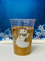 10 oz. Holiday Recyclable Plastic Cup - Frozen Fauna (White) - THE CUP STORE CANADA