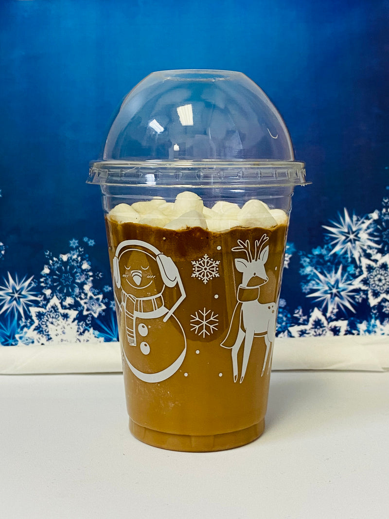10 oz. Holiday Recyclable Plastic Cup - Frozen Fauna (White) - THE CUP STORE CANADA