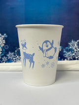 12 oz. Holiday Recyclable Paper Cup - Frozen Fauna (Light Blue) - THE CUP STORE CANADA
