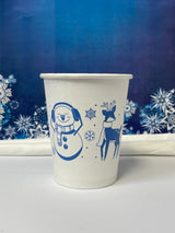 8 oz. Holiday Recyclable Paper Cup - Frozen Fauna (Dark Blue) - THE CUP STORE CANADA
