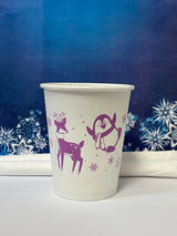8 oz. Holiday Recyclable Paper Cup - Frozen Fauna (Purple) - THE CUP STORE CANADA