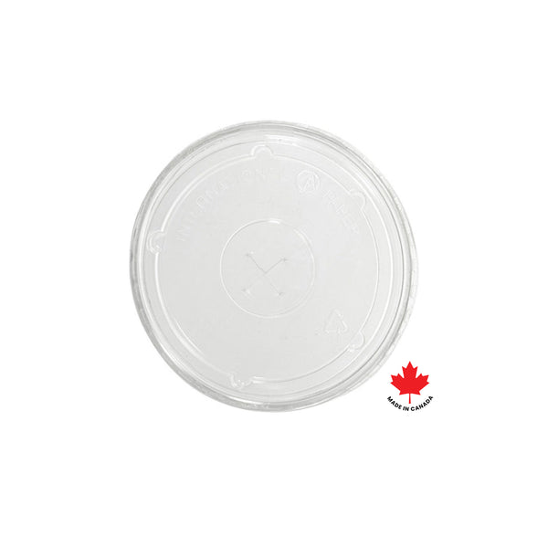 Flat Straw Lid For 10 oz. Recyclable Plastic Cup