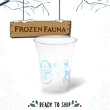 10 oz. Holiday Recyclable Plastic Cup - Frozen Fauna (Light Blue) - THE CUP STORE CANADA